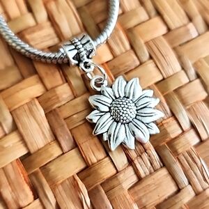 Sunflower Charm for European Style Bracelets Fits Pandora Systems#1